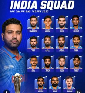 Indian Champion Trophy Squad 2025: